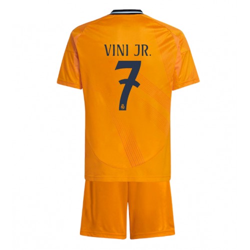 Dres Real Madrid Vinicius Junior #7 Gostujuci za djecu 2024-25 Kratak Rukav (+ kratke hlače)